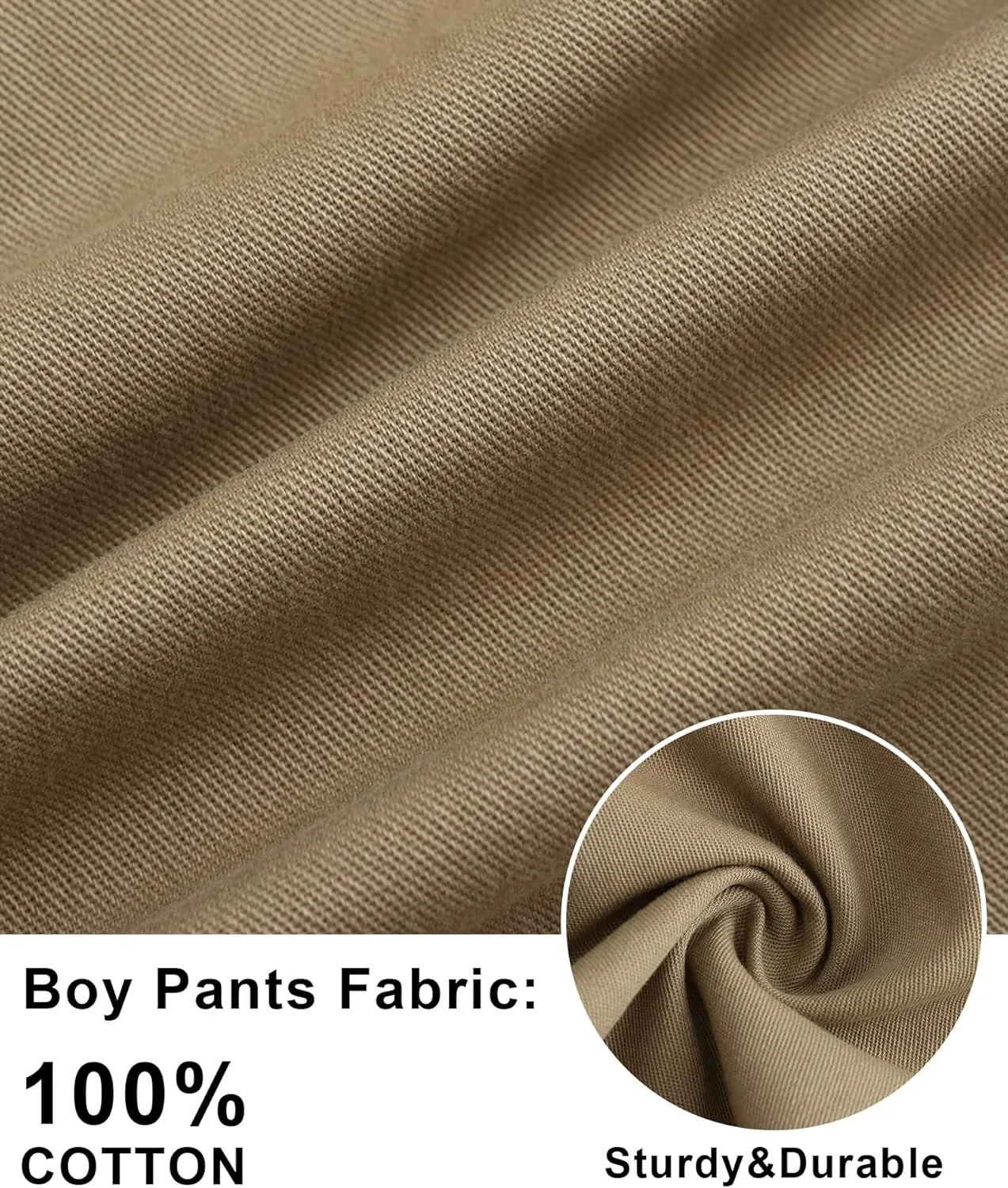 Boys Cargo Pants Kids Joggers Youth Hiking Pants Elastic Waist Cotton Twill Jogging School Pants