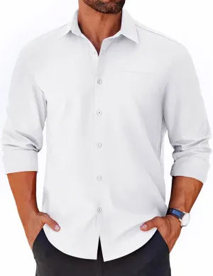 COOFANDY Mens Long Sleeve Button Down Shirts Casual Untucked Shirts for Men Dress Shirts Wedding Shirts