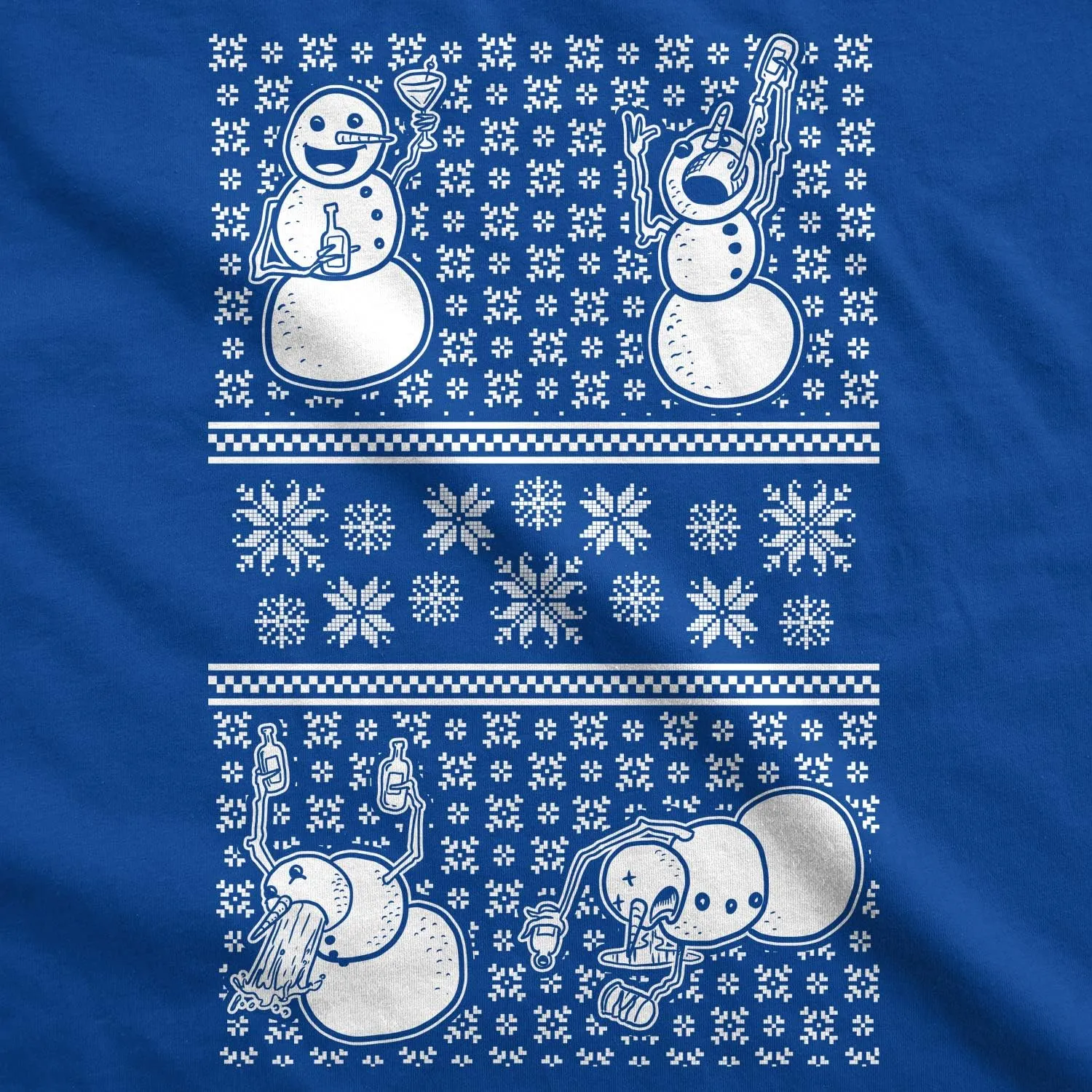 Crazy Dog T-Shirts Mens Drunk Snowmen T Shirt Ugly Christmas Sweater Holiday Sarcastic Gift Graphic