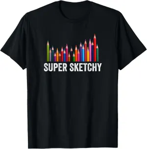 Funny Drawing Gift for Artist | Colored Pencil Sketching T-Shirt