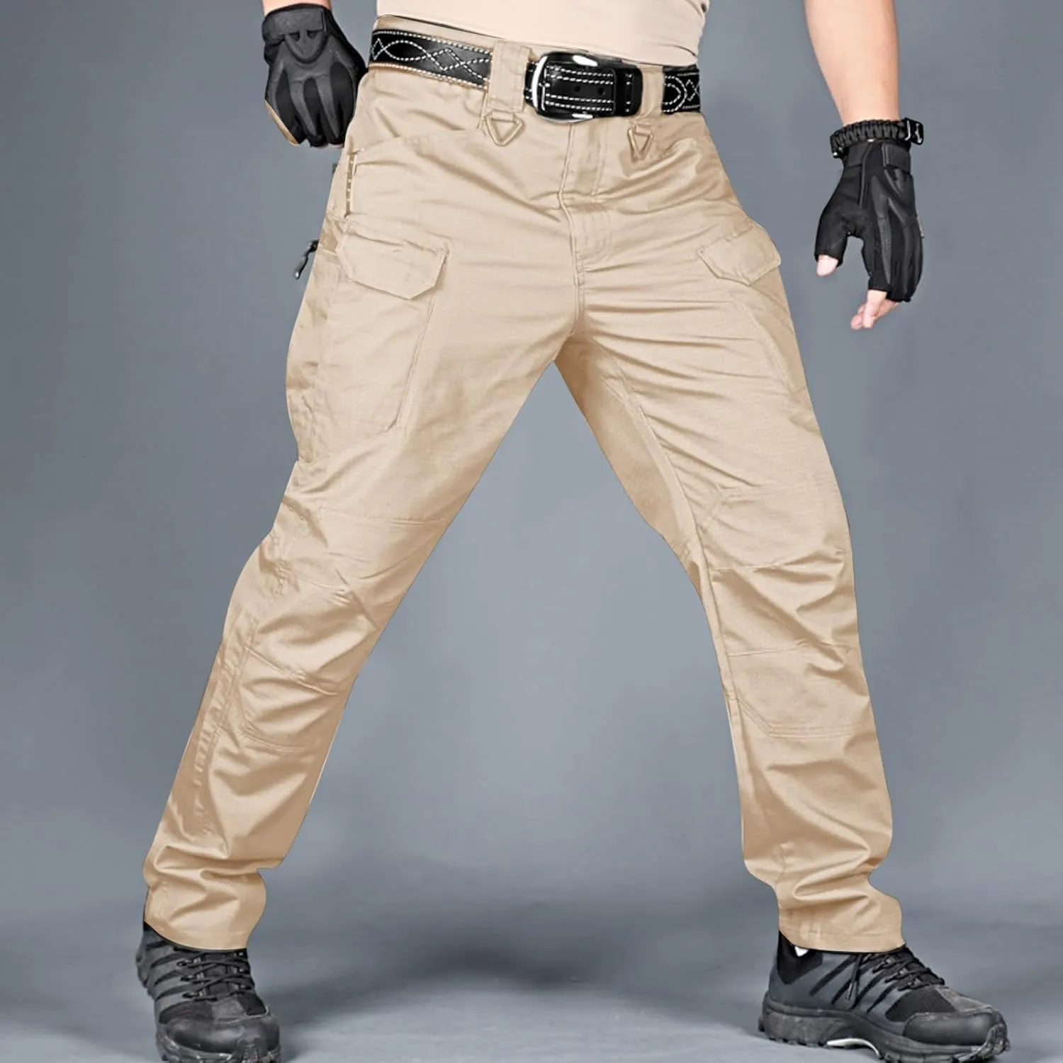 Fxbar Men's Flex Stretch Tactical Pants Ripstop Cargo Pants Lightweight Outdoor Work Hiking Pants for Men