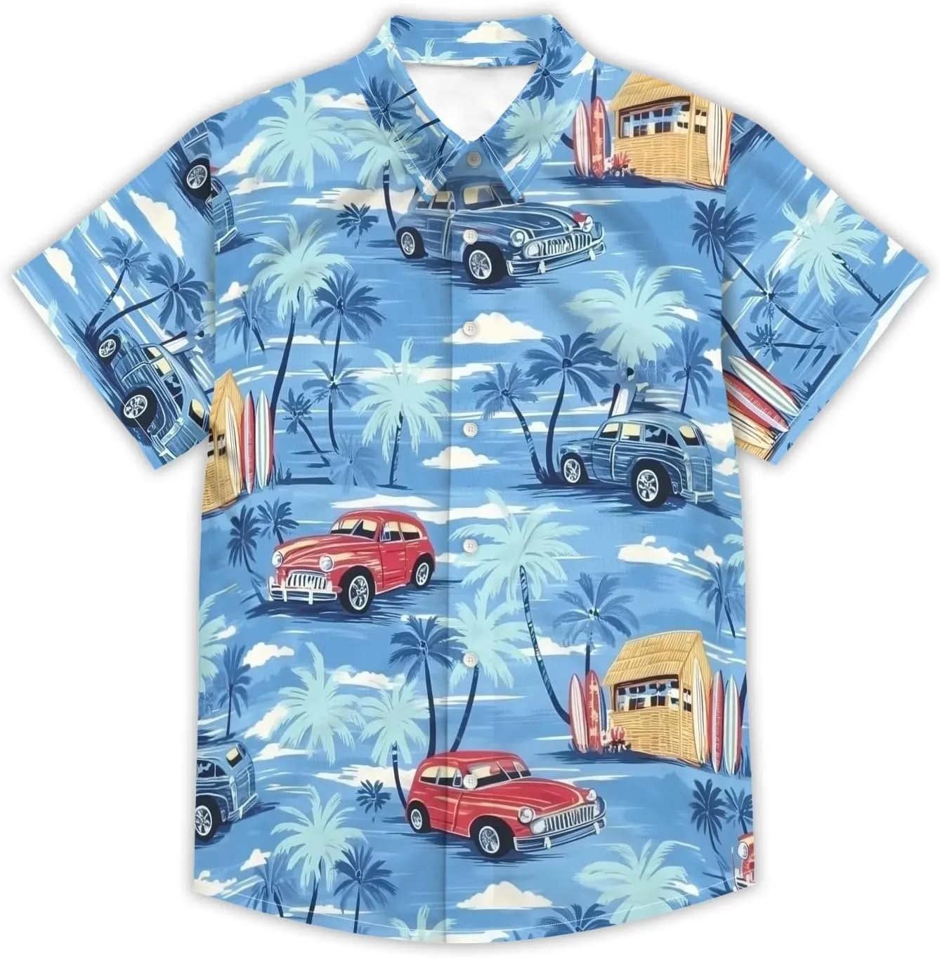 Hawaiian Shirts for Men Summer Beach Casual Short Sleeve Button Down Shirts Novelty Print Tropical Beach Shirts