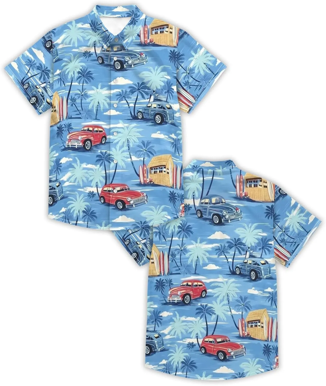Hawaiian Shirts for Men Summer Beach Casual Short Sleeve Button Down Shirts Novelty Print Tropical Beach Shirts