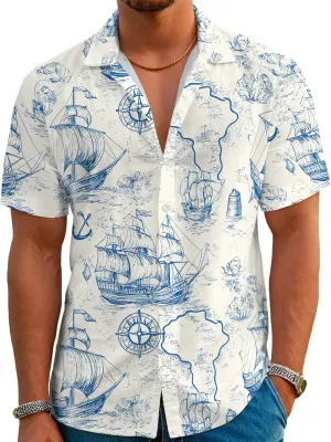 Hawaiian Shirts for Men Summer Beach Casual Short Sleeve Button Down Shirts Novelty Print Tropical Beach Shirts