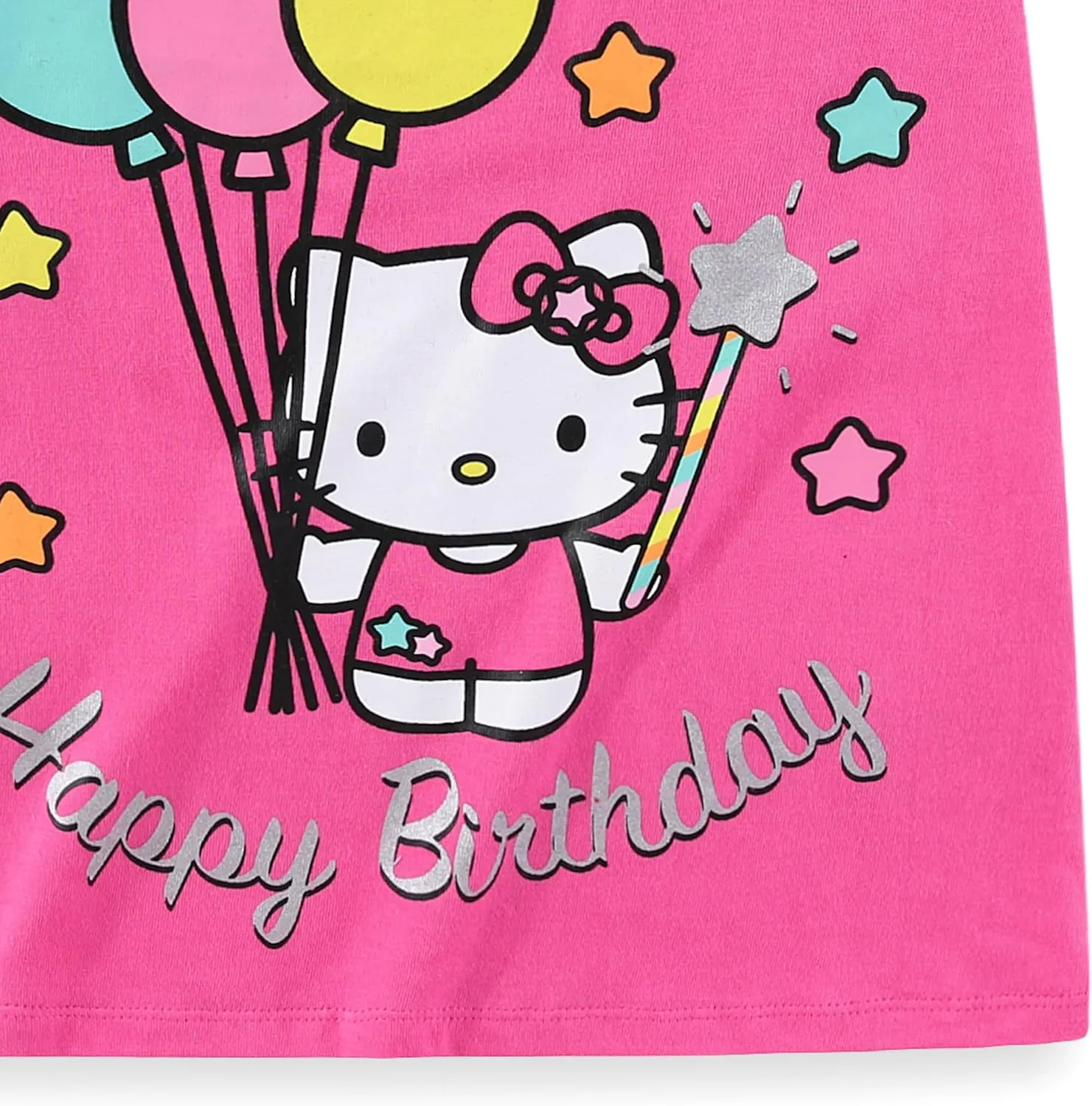 Hello Kitty Sanrio Birthday Girls Short Sleeve T-Shirt for Toddlers and Big Kids