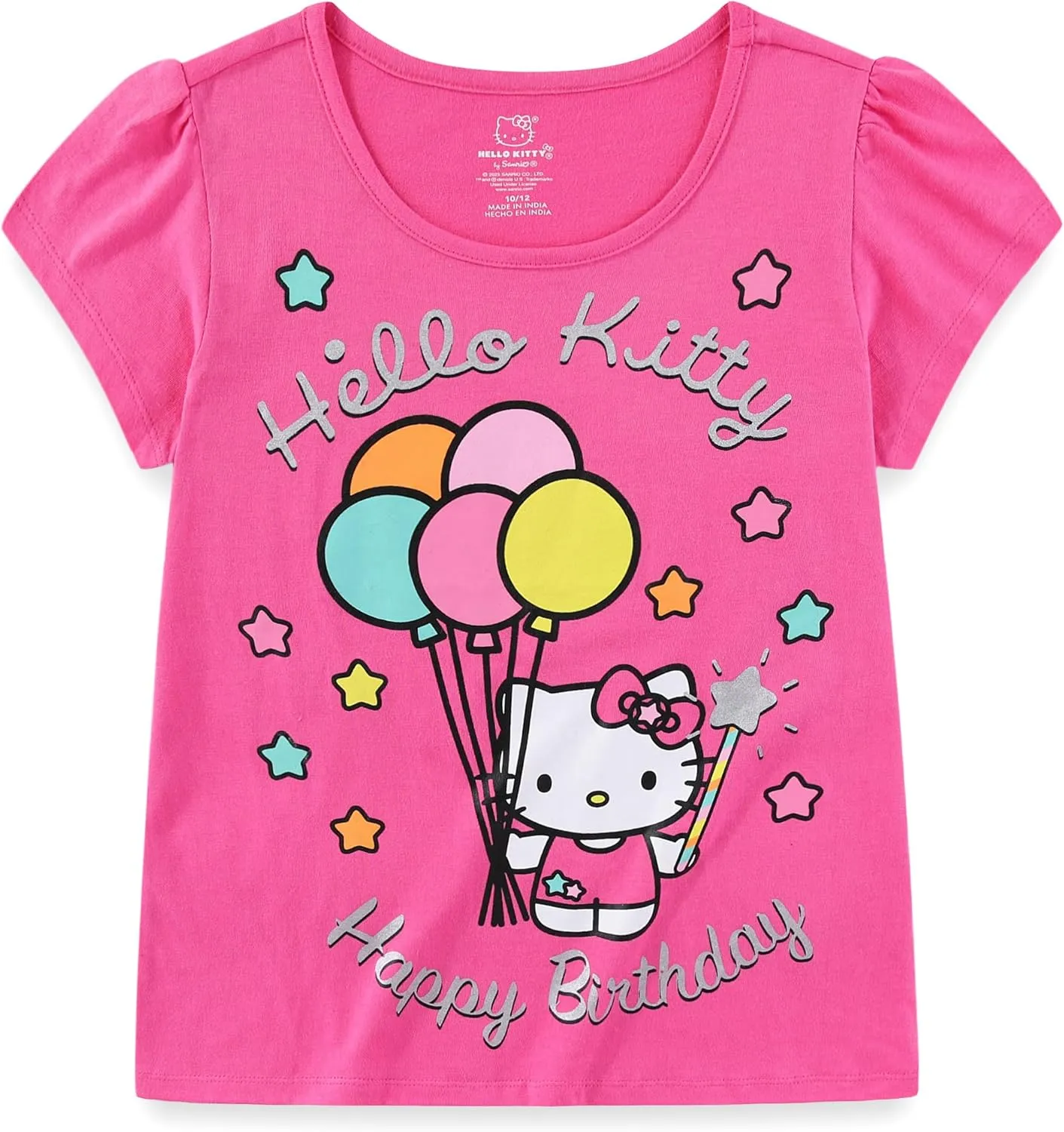 Hello Kitty Sanrio Birthday Girls Short Sleeve T-Shirt for Toddlers and Big Kids