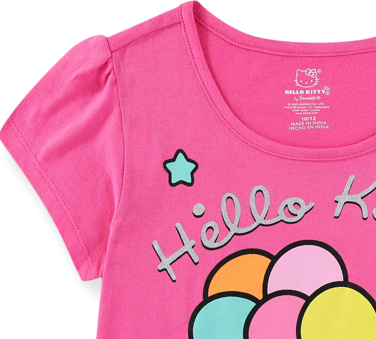Hello Kitty Sanrio Birthday Girls Short Sleeve T-Shirt for Toddlers and Big Kids