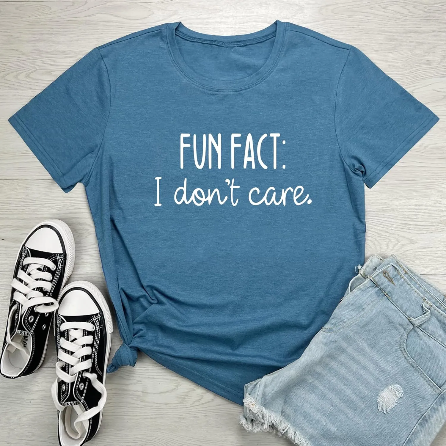 LOOKFACE Women Short Sleeve Tees Fun FACT Graphic Summer T Shirts