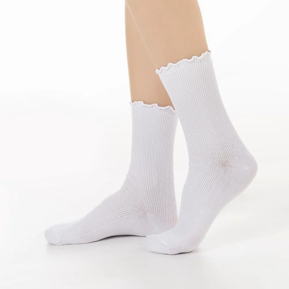 Losa Kute 6 Pairs Fall Socks Cotton Long Warm Crew Socks Cute Aesthetic Cute Slouch Socks