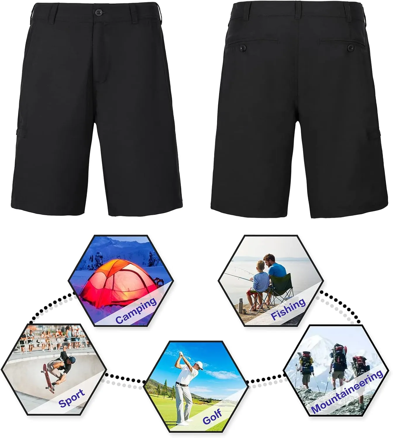 Men's Lightweight 9" Golf Shorts Quick Dry Stretch Hybrid Shorts