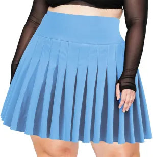 Moon Wood Women's Plus Size Pleated Tennis Skirt- Girls High Waist Athletic Golf Skirts with Shorts