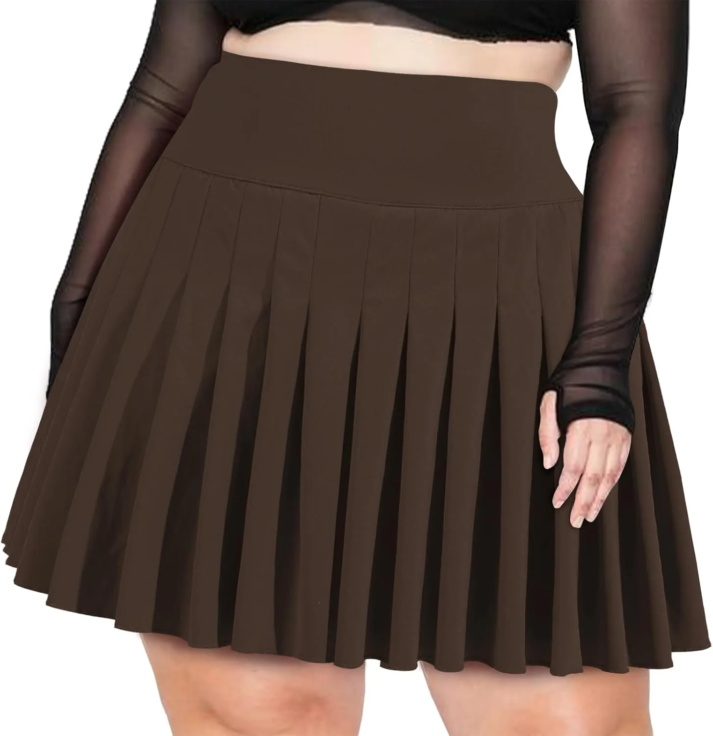 Moon Wood Women's Plus Size Pleated Tennis Skirt- Girls High Waist Athletic Golf Skirts with Shorts