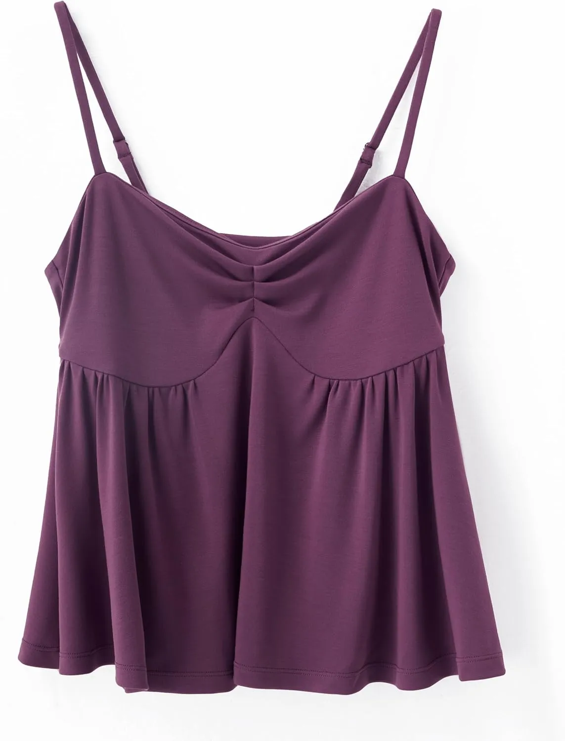 OMKAGI Cute Peplum Camisole Tops for Women Built in Bra Sleeveless Going Out Tank Top