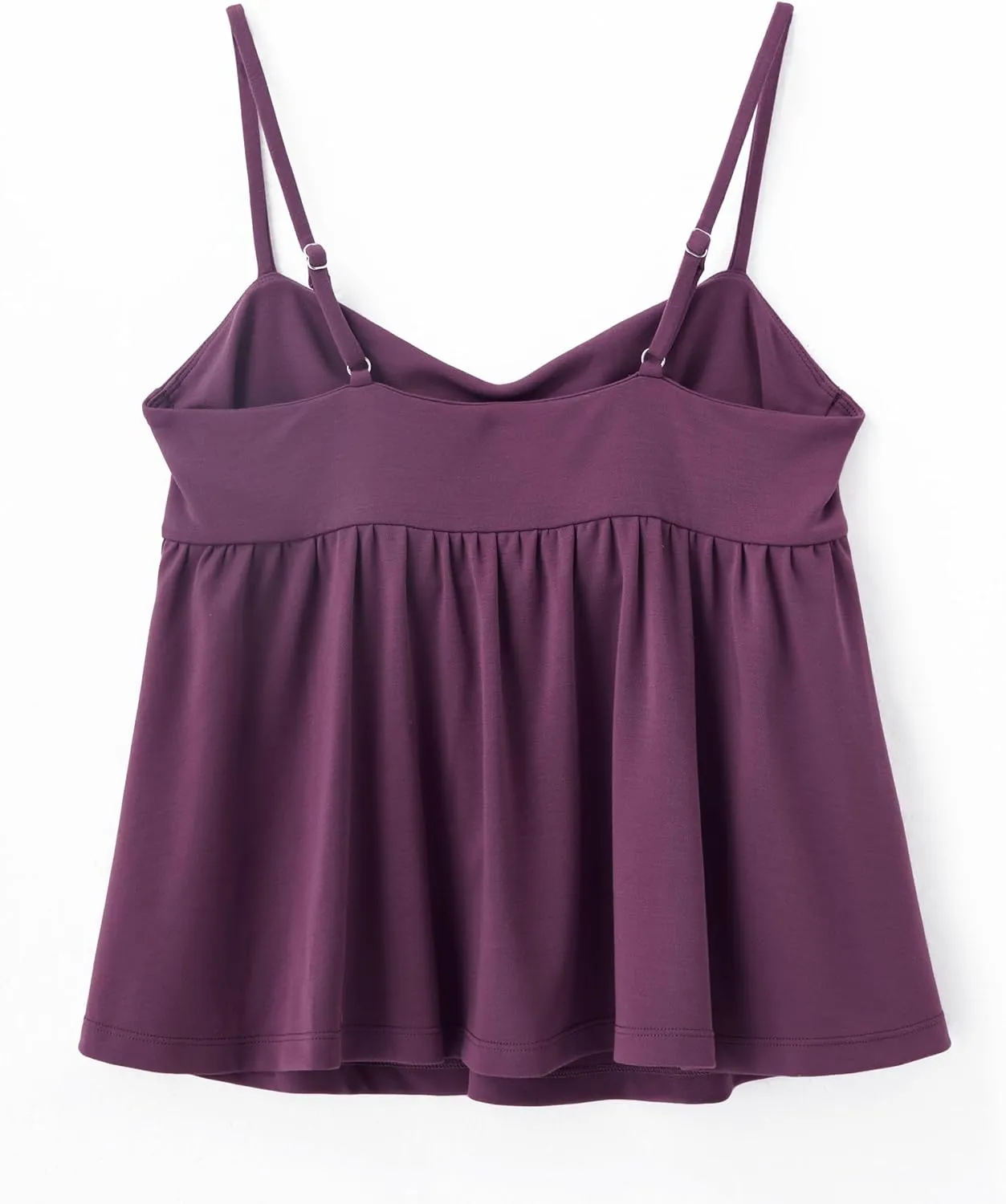 OMKAGI Cute Peplum Camisole Tops for Women Built in Bra Sleeveless Going Out Tank Top