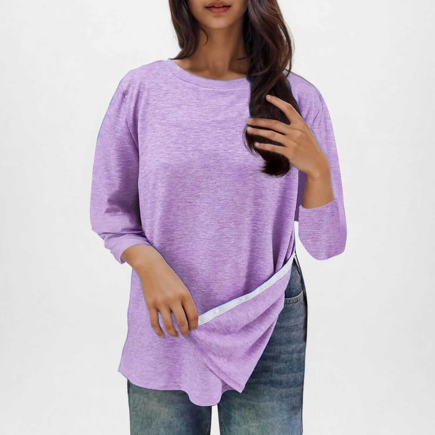 Post Shoulder Surgery Shirts for Women Tear Away 3/4 Tops After Rotator Cuff Shirts Chemo Port Adaptive Clothing