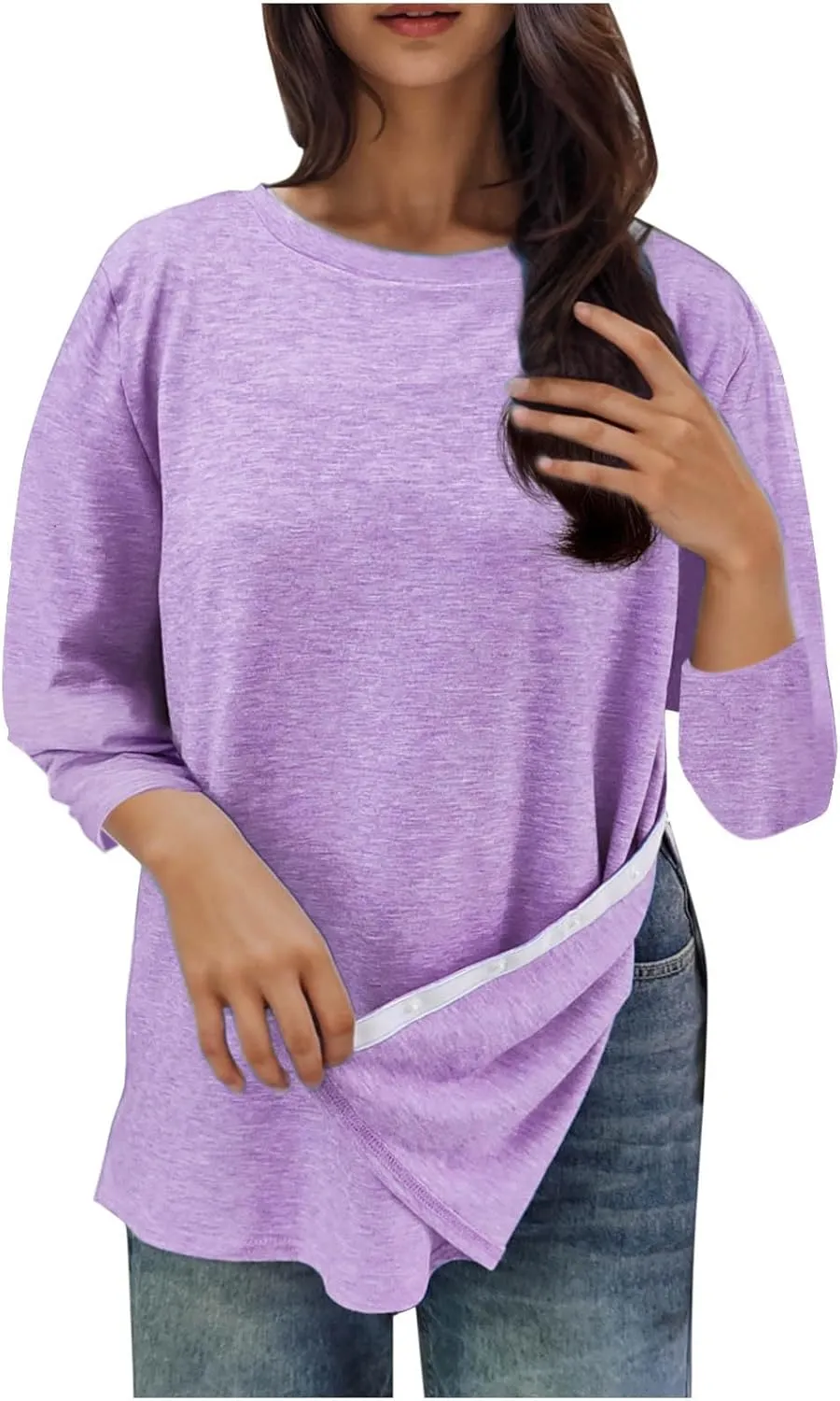 Post Shoulder Surgery Shirts for Women Tear Away 3/4 Tops After Rotator Cuff Shirts Chemo Port Adaptive Clothing