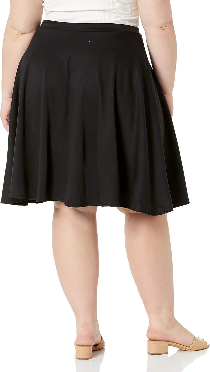 Star Vixen Women's Plus-Size Knee Length Full Skater Skirt