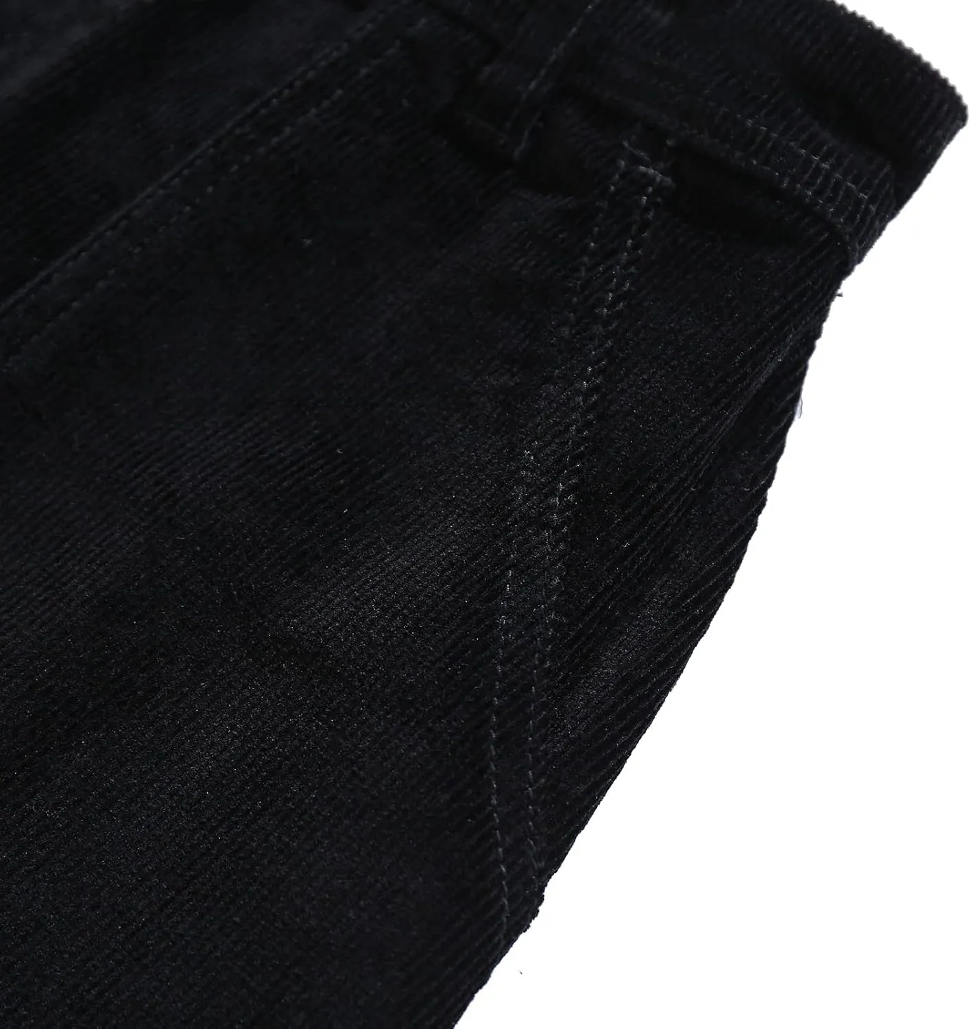 Women Corduroy Skirts Knee Length Ladies High Waisted Stretchy Denim Casual Mid Skirt Wiht Pockets
