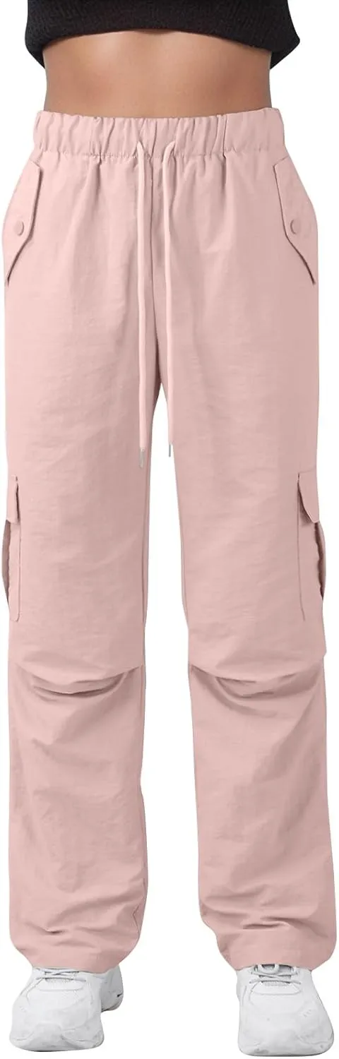 Women's Casual Waist Drawstring Pocket Work Dressy Loose Fit Fashion Pants