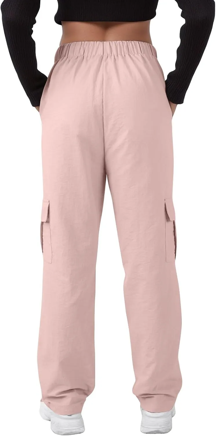 Women's Casual Waist Drawstring Pocket Work Dressy Loose Fit Fashion Pants