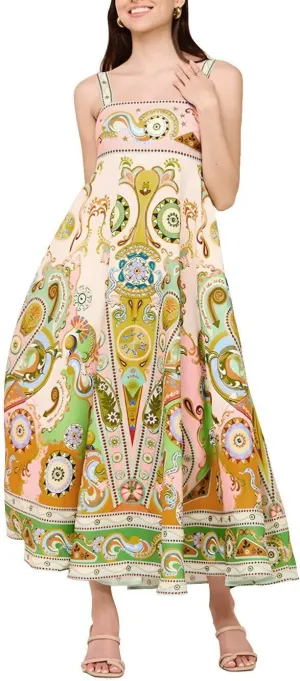 Womens Slip Boho Long Dresses Floral Spaghetti Strap Maxi Dress Summer Beach Daily Sundress with Plus Size