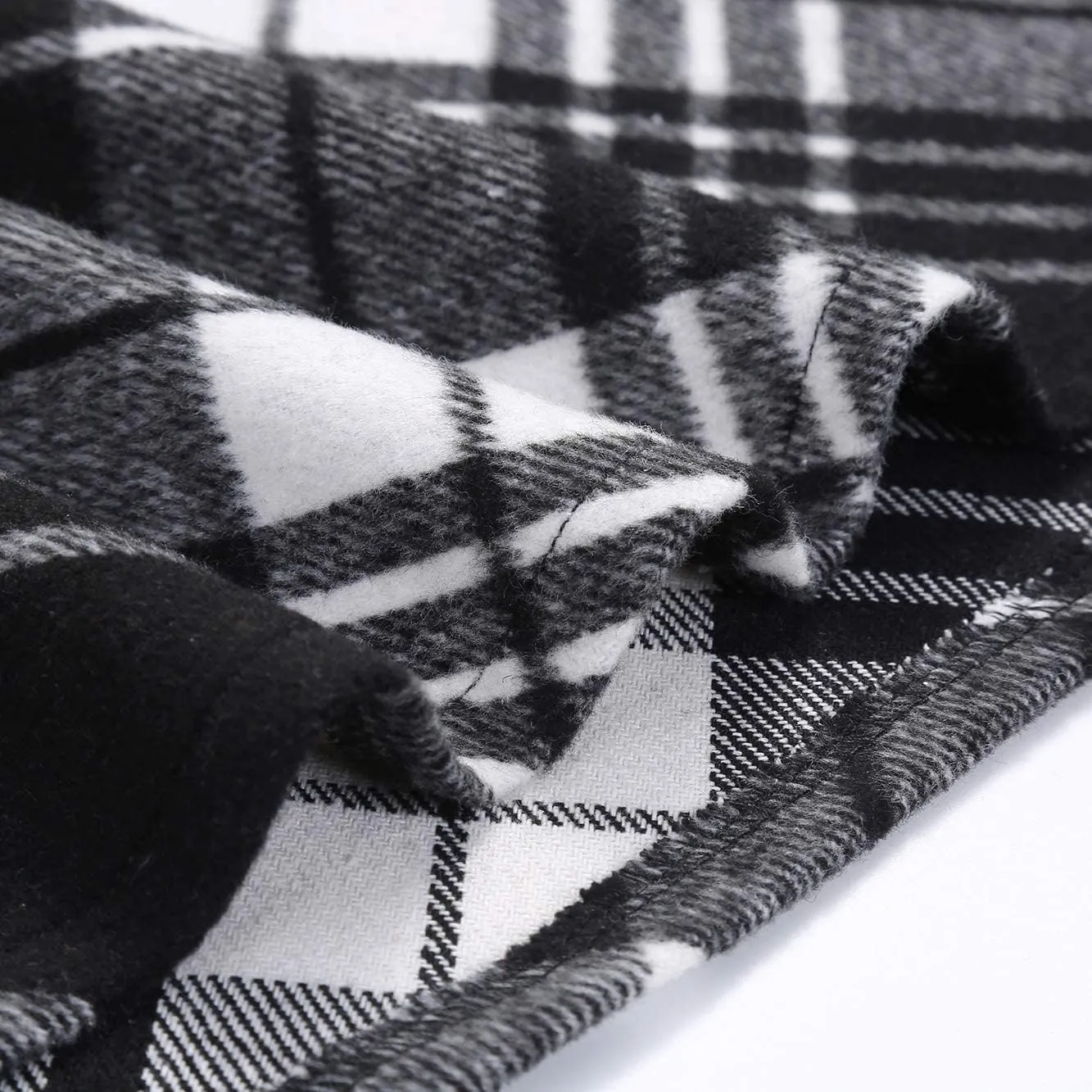 Ylingjun Long Plaid Wool Skirt for Womens Winter Fall High Elastic Waist A Line Flared Pleated Wool Skirts