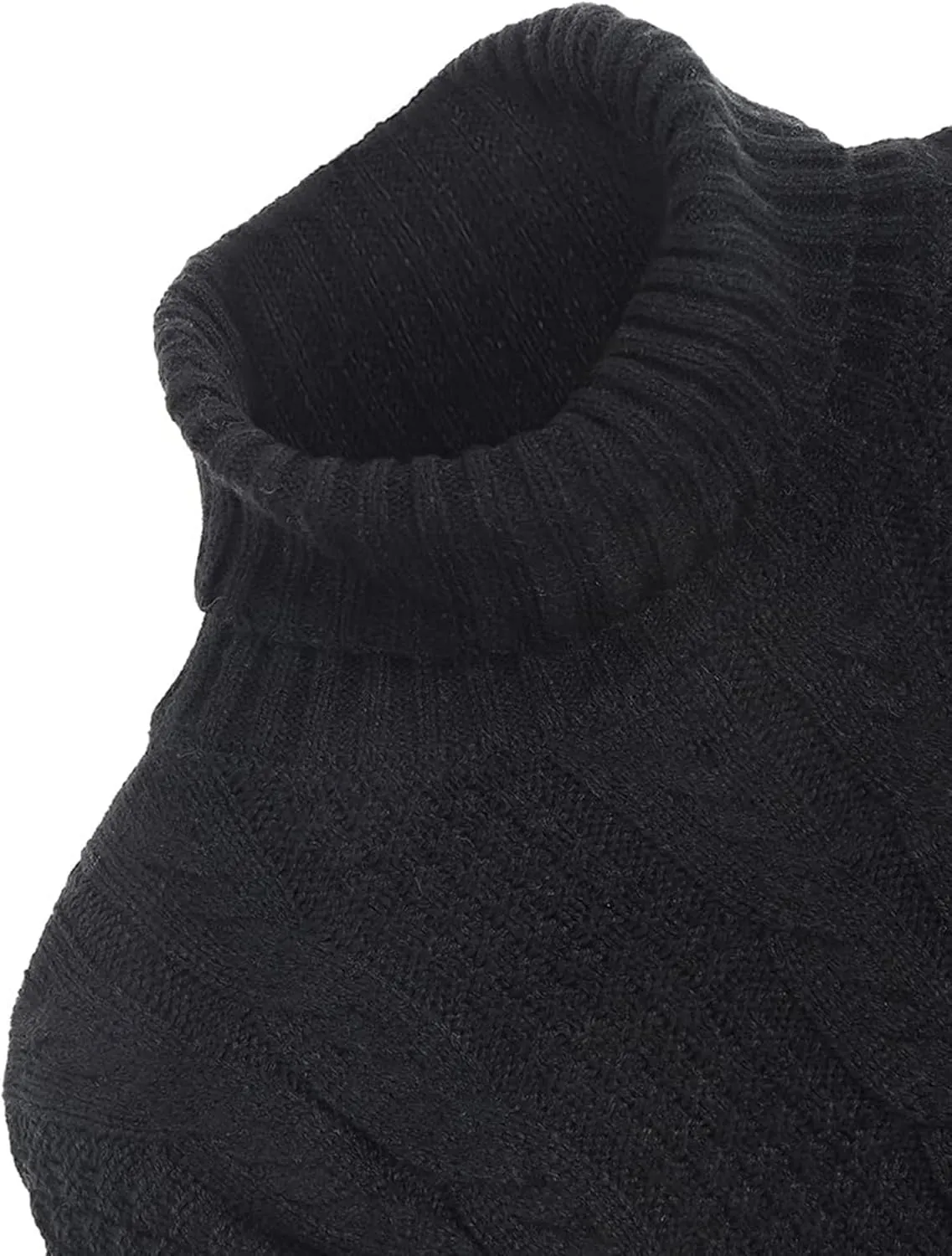 ZAFUL Women's Cropped Turtleneck Sweater Lantern Sleeve Ribbed Knit Pullover Sweater Jumper